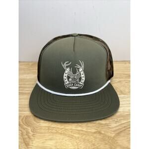 Duck Camp Retro Snapback Trucker Hat Lucky Deer Flat Brim Rope Camo Mesh Thyme
